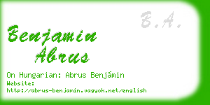 benjamin abrus business card