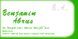 benjamin abrus business card